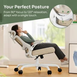 Ergonomic Office Chair: Office Desk Chair with High Back Mesh and Adjustable Lumbar Support Rolling Work Swivel Task Chairs with Wheel 3D Armrests and Headrest