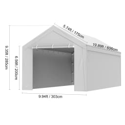 VEVOR Carport Replacement Canopy Cover Garage Top Tent Shelter Tarp Heavy-Duty Waterproof & UV Protected (Frame Not Include)