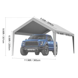 VEVOR Carport Replacement Canopy Cover Garage Top Tent Shelter Tarp Heavy-Duty Waterproof & UV Protected (Frame Not Include)
