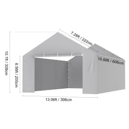 VEVOR Carport Replacement Canopy Cover Garage Top Tent Shelter Tarp Heavy-Duty Waterproof & UV Protected (Frame Not Include)