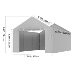 VEVOR Carport Replacement Canopy Cover Garage Top Tent Shelter Tarp Heavy-Duty Waterproof & UV Protected (Frame Not Include)
