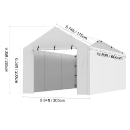 VEVOR Carport Replacement Canopy Cover Garage Top Tent Shelter Tarp Heavy-Duty Waterproof & UV Protected (Frame Not Include)