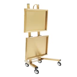 Salon Trolley, Beauty Cart, Rolling Hairdressing Trolley, Stainless Steel Gold Finish, Anti-Rust Multi-Layer Storage Organizer, 4 Wheels, Easy Move, Noise Reduction Tray, Leather Back, Salon Spa Tool Holder for Barber Beauty Shop