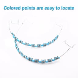 1 Pair Dental Fake Braces Temporary Tooth Decoration Colorful Metal Bracket Ligature Ties Dental Tool With Hook With Metal Wires