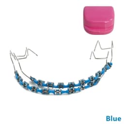 1 Pair Dental Fake Braces Temporary Tooth Decoration Colorful Metal Bracket Ligature Ties Dental Tool With Hook With Metal Wires