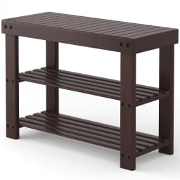 MCQ 3 Tier Wood Shoe Cabinet 27 Inches Bamboo Shoe Rack Storage Bench for Entryway 286 LBS Capacity For Entrance Living Room Bedroom