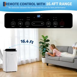 14000 BTU Portable Air Conditioners, Cools Up to 700 Sq.Ft, 3-in-1 Free standing AC Unit with Cooling, Dehumidifier & Fan Modes, LED Display, 24H Timer, Remote Control & Installation Kit