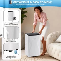 14000 BTU Portable Air Conditioners, Cools Up to 700 Sq.Ft, 3-in-1 Free standing AC Unit with Cooling, Dehumidifier & Fan Modes, LED Display, 24H Timer, Remote Control & Installation Kit