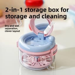 Dopamine Braces Storage Box, Denture Cleaning Box, Manual Drain Box, Portable Braces Storage At Home