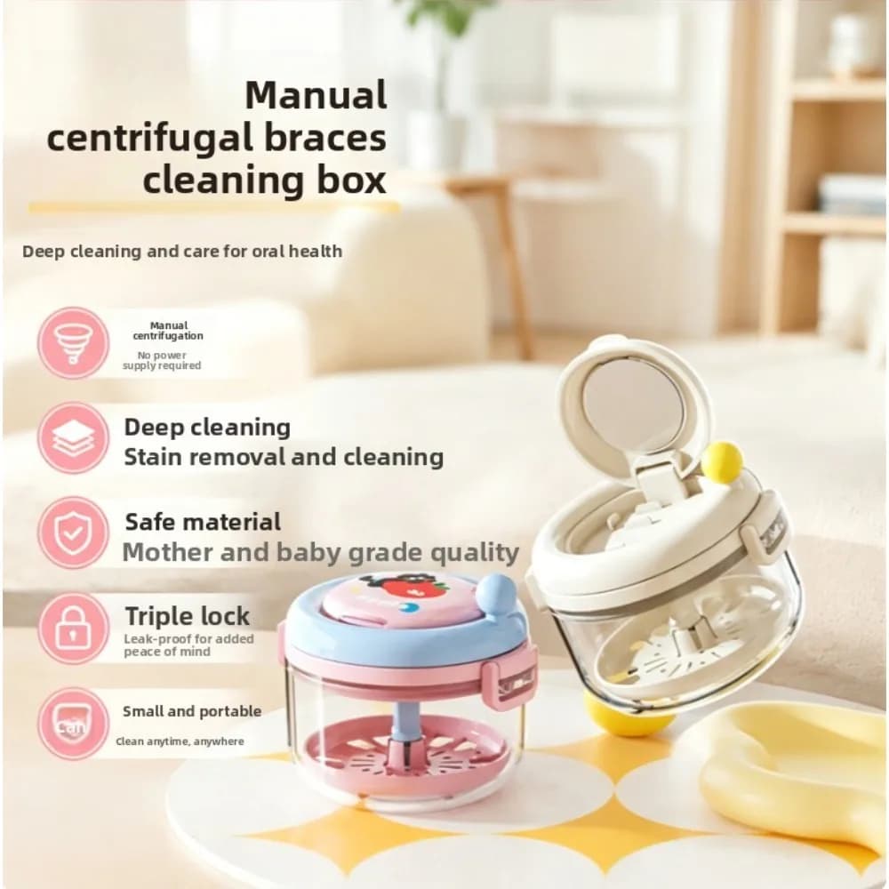 Dopamine Braces Storage Box, Denture Cleaning Box, Manual Drain Box, Portable Braces Storage At Home