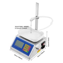 Liquid Filling Machine with Diaphragm Pump, 3.2L/min Filler 8g-3kg, LCD Display for Liquids Beverages Sauces