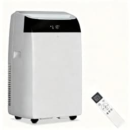 14000 BTU Portable Air Conditioner 3-in-1 AC Unit Cool Dehumidifier Fan Mode for Rooms Up to 750 Sq.ft White Portable AC with LED Display Remote Control 24H Timer Complete Exhaust Hose & Window Kit Included