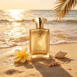 Jubilation 40, a luxurious golden fragrance with rich warm notes. Elegant bottle design, perfect for special occasions, gifts and personal collection.