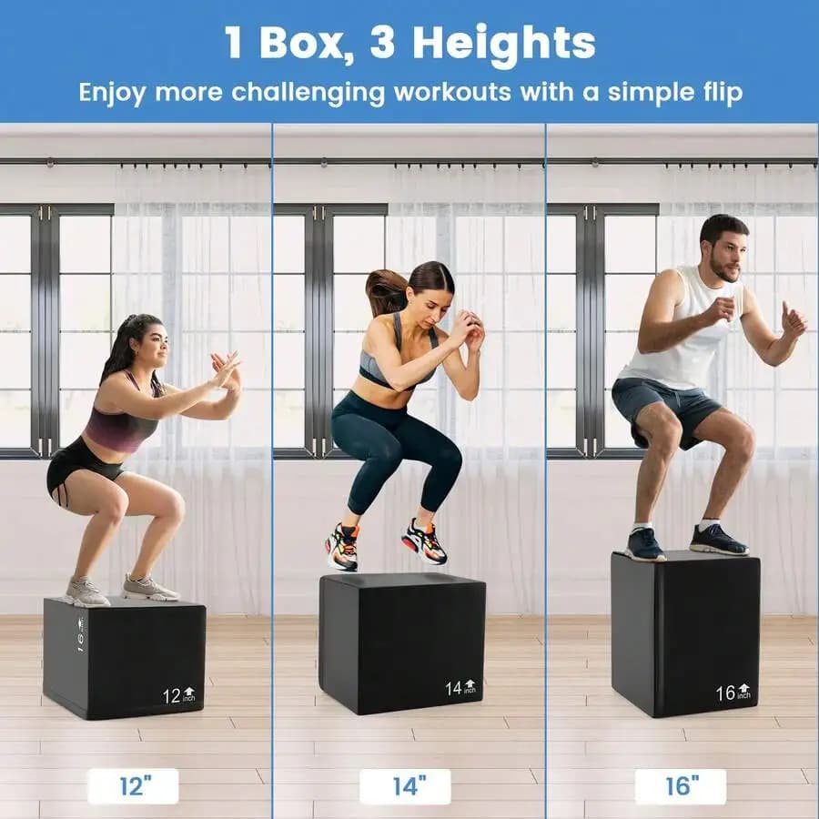 3-In-1 Plyometric Jump Box Jumping Training & Conditioning Jump Box Plyo Box