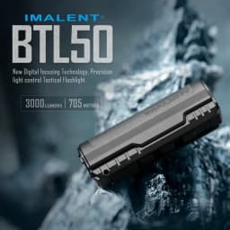 IMALENT BTL50 Digital Zoom Flashlight 3000LM 916M USB-C Rechargeable IP56 Waterproof EDC Torch for Camping Fishing Emergency