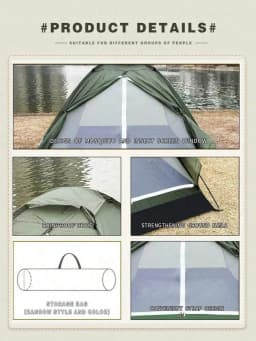 A large tent for 2-3 people, suitable for outdoor camping, travel, hiking, picnics, fishing, easy to set up, sun-proof, portable, and suitable for home use