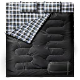 [Camping Sleeping Bag] Double Sleeping Bag For Adults With 2 Pillows 2 Person Sleeping Bags Camping XXL Queen Size Two Person Sl