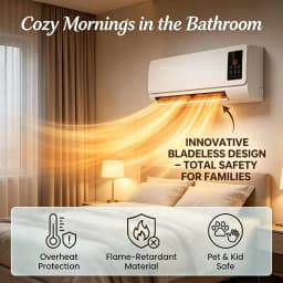 Wall Mount Ductless Air Conditioner, 2-in-1 Heater and Cooling Combo, Smart Room AC Unit, Wall-Mounted Ductless Air Conditioner, Smart Room AC Unit with Remote Timer (White)