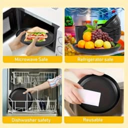 32-Piece Kitchen Plastic Wheat Straw Dinnerware Set, Service For 8, Dinner Plates, Dessert Plate, Cereal Bowls, Cups, Unbreakable Colorful Plastic Outdoor Camping Dishes