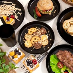 32-Piece Kitchen Plastic Wheat Straw Dinnerware Set, Service For 8, Dinner Plates, Dessert Plate, Cereal Bowls, Cups, Unbreakable Colorful Plastic Outdoor Camping Dishes