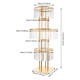 5-Tier Gold Display Stand, 110cm High Crystal Wedding Centerpieces Floral Rack, Free Standing Flower Stand for Banquet, Festival, Birthday Party