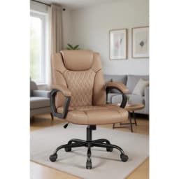 Executive Ergonomic Desk Chair with Fixed Armrest, Adjustable Height and 360° Swivel