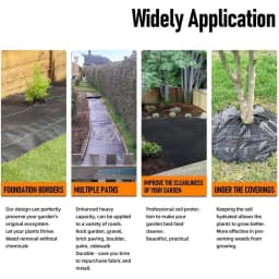 2FT X 50FT Weed Barrier Landscape Fabric, 2.4oz Heavy Duty Woven Ground Cover, Weed Control Mat for Garden Landscaping, Yard, Flower Bed and Farm