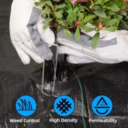 2FT X 50FT Weed Barrier Landscape Fabric, 2.4oz Heavy Duty Woven Ground Cover, Weed Control Mat for Garden Landscaping, Yard, Flower Bed and Farm