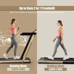 Space-Saving 2-in-1 Electric Treadmill with 2.25HP, Desk Compatibility, Remote & App Control, Ideal for Walking or Home Office