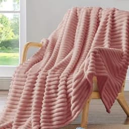 1PC Striped Flannel Blanket, Luxury Double-Sided Fabric, Soft Polyester Warm Throw, Suitable For Sofa Office Camping, Ideal Xmas Gift