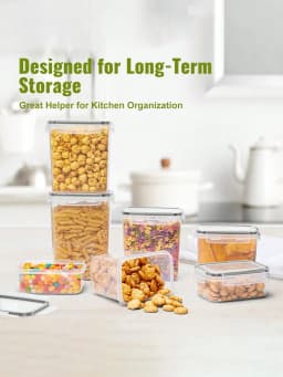 48pcs Airtight Food Storage Containers, Free Plastic Spaghetti Containers With Easy Lock Lids, For Kitchen Pantry Organization And Storage, Include LabelsHome Decor, Party Storage, Christmas Storage, New Year Storage
