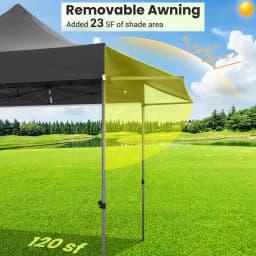10x10FT Pop Up Canopy Tent Heavy Duty with Sidewalls, Outdoor Commercial Canopy with Awning, Waterproof&23 SF Extended Awning, Vendor Tent for Market, Party Events