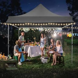10x10FT Pop Up Canopy Tent Heavy Duty with Sidewalls, Outdoor Commercial Canopy with Awning, Waterproof&23 SF Extended Awning, Vendor Tent for Market, Party Events