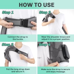 Cordless Shoulder Heating Pad, Shoulder Massager for Pain Relief Deep Tissue, Heated Shoulder Wrap with Heat and Massage for Men Women, Rotator Cuff Pain Heating Pad, Grey