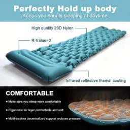 Extra Thickness Inflatable Sleeping Pad With Built-In Pump, Most Comfortable Camping Mattress For Backpacking, Car Traveling And