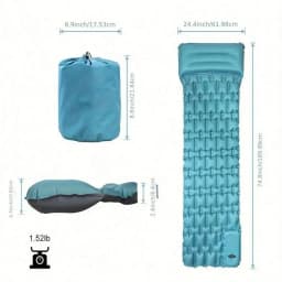 Extra Thickness Inflatable Sleeping Pad With Built-In Pump, Most Comfortable Camping Mattress For Backpacking, Car Traveling And