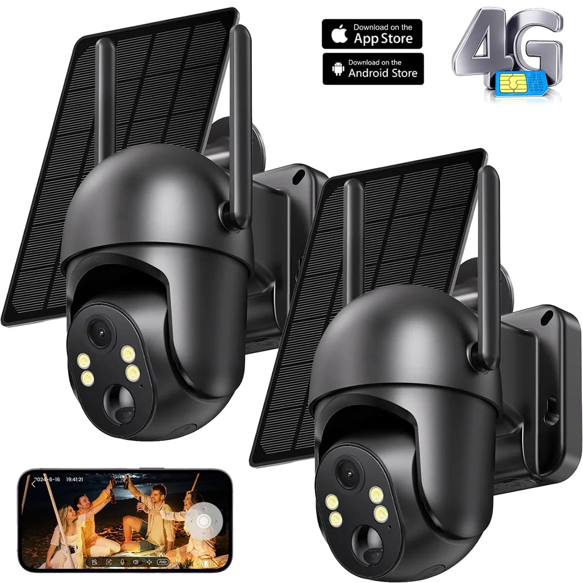 4G LTE Cellular Solar Surveillance Camouflage Security Camera – 2K HD Video 360° View,No WiFi, Remote APP Controlled,Waterproof,MotionActivated, NightVision, 4G Data Card Included