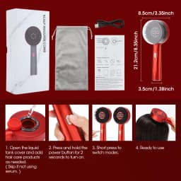 Electric Red Light Scalp Massage Comb, 3 Modes USB Rechargeable Hair Scalp Massager with 8 Roller Balls for Scalp Relaxation