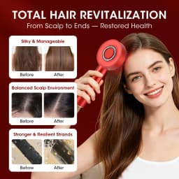 Electric Red Light Scalp Massage Comb, 3 Modes USB Rechargeable Hair Scalp Massager with 8 Roller Balls for Scalp Relaxation