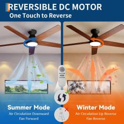42/52" Low Profile Ceiling Fans with Lights and Wood Blades for Indoor/Outdoor | Remote Control, Flush Mount, 6-Speed, 5 Wood Blades, 3CCT Dimmable LED, Reversible Quiet DC Motor