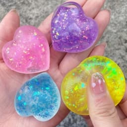Love Heart Maltose Aurora Fidget Squishes Slow Rising Stress Relief Ball Aurora Glitter Squishy Toy Anti Stress Sensory Toy