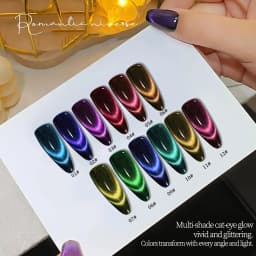 12 Color Options,8ml Starry Sky Style-Color Cat Eye Gel Nail Polish, Shiny Semi-Transparent Effect, Salon-Grade Manicure, High-Quality DIY Nail Art