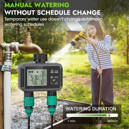 Insoma 2-Zone Sprinkler Timer Programmable Garden Hose Timer Water-Saving Irrigation Controller for Lawn Yard Drip Systems IPX5