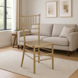Gold Resin Stacking Chiavari Chair for Indoor Use