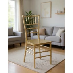 Gold Resin Stacking Chiavari Chair for Indoor Use