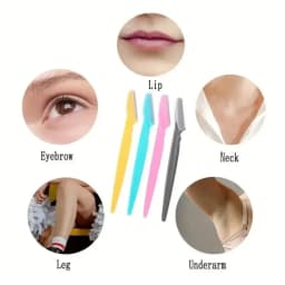 Stainless Steel Eyebrow Razors,Multipurpose Facial Hair Trimmers with Protective Cap for Men & Women,Exfoliating Tool for Beard