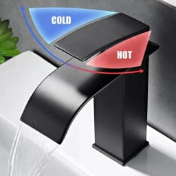 Bathroom Waterfall Basin Faucet Hot and Cold Water Washbasin Taps Single Handle Single Hole Mixers Tap