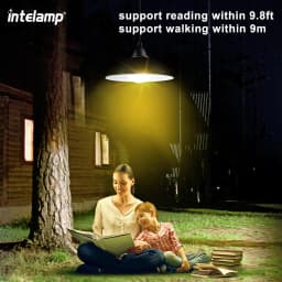 Intelamp Solar Pendant Lights Indoor Outdoor 4000mAh With Remote Day/Night Mode 16.4Ft Hanging Lighting For Barns Chicken Coop