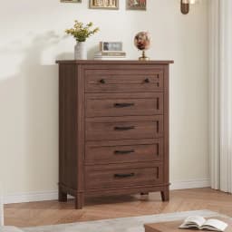 5 Dresser for Bedroom, 41.3 in Tall Vertical Drawer Dresser with Large Storage, Freestanding Wooden Closet Chest for Bedroom, Living Room