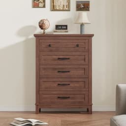 5 Dresser for Bedroom, 41.3 in Tall Vertical Drawer Dresser with Large Storage, Freestanding Wooden Closet Chest for Bedroom, Living Room